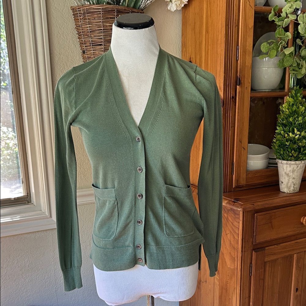 J. Crew Olive Green Preppy Women's Cardigan